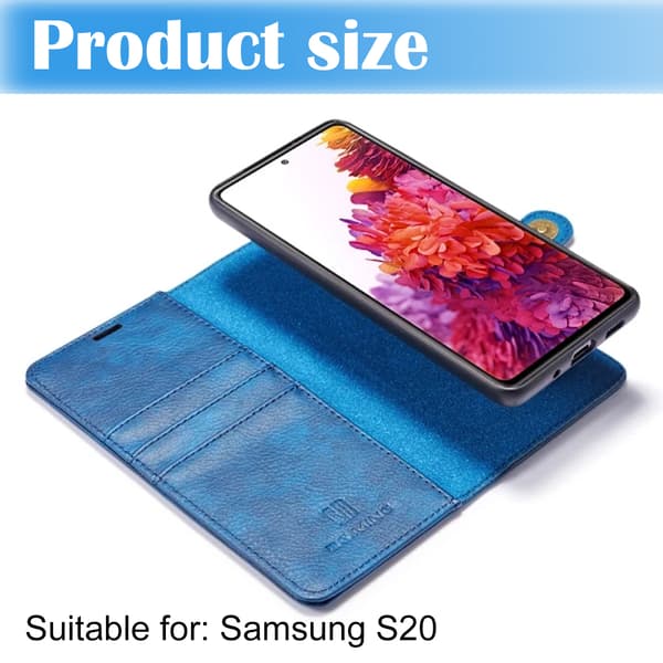 DG.MING 2-i-1 Magnetisk Wallet til Samsung Galaxy S20 FE Blå