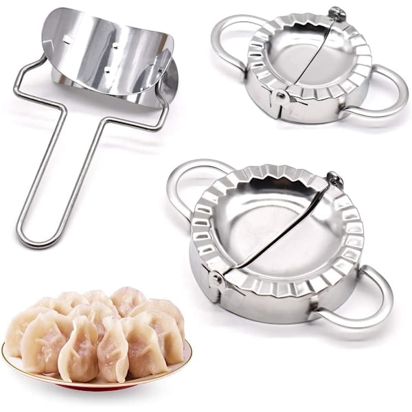 Dumplingmaskin, 2 størrelser Dumplingformer i rustfritt stål