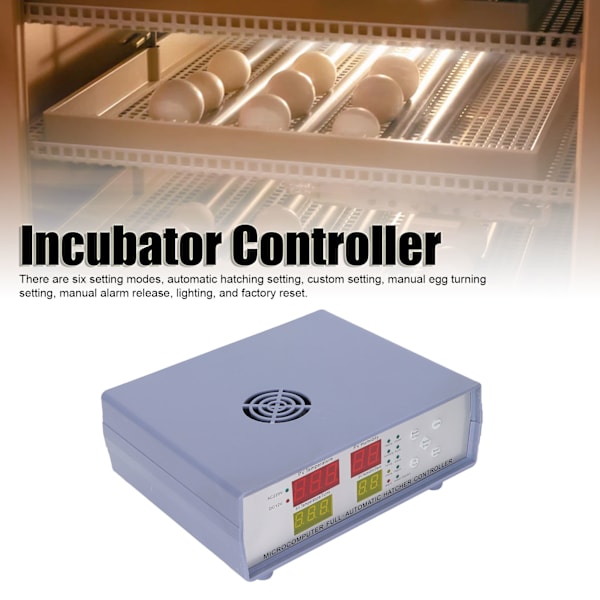 Inkubator Controller Automatisk AC DC Dubbel Strömförsörjning Äggkläckningsmaskin Controller med Temp Fuktighetssensor 220V