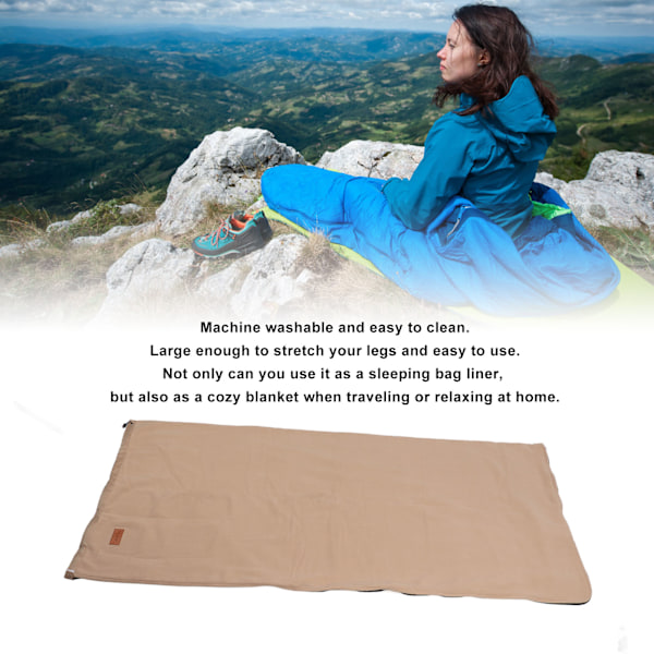 Sovsäckslakan Supertjockt Fleece Mjukt Sovsäckslakan Filt för Camping Resor Ryggsäck Jordgult