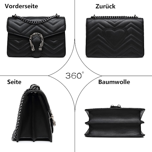 Axelremsväska Dam Läder Handväska Liten Axelremsväska Kedja Crossbody Väska Mode Ormtryckt Kvällsväska med Justerbar Rem