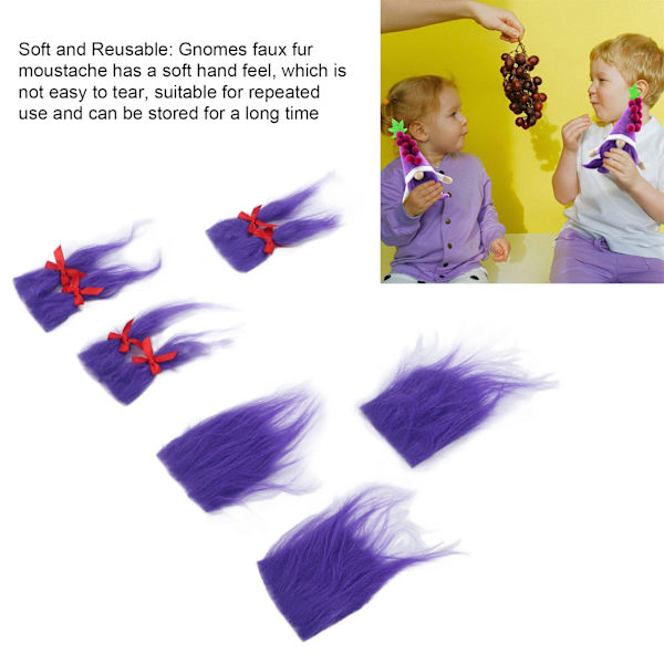 Gnome skägg konstgjord päls lila förskuren DIY gör söt levande mjuk återanvändbar falsk fluffig Gnome skägg för jul