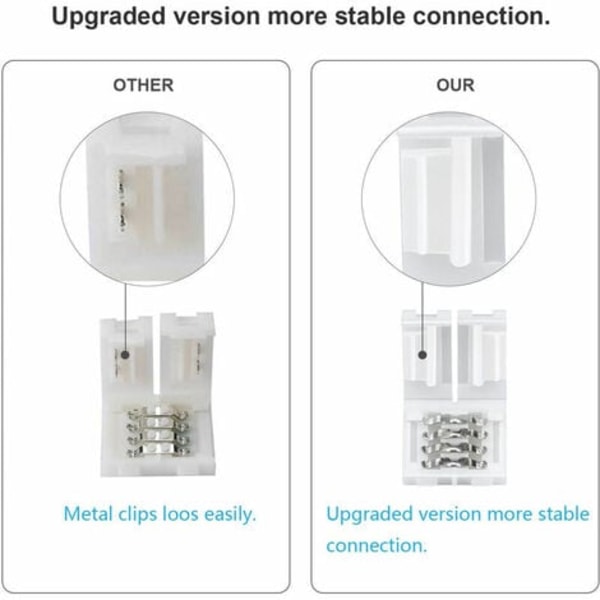 10 st 3528 5050 RGB LED-remsanslutning 4-stifts 6,4 tum hane och hona för RGB-remsor Belysningstillbehör Adapterkabel för TV-bakgrundsbelysningsskåpsremsor