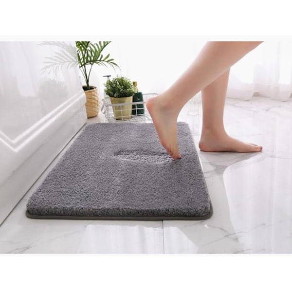 Badrumsmatta med Plysch Tjock Mikrofiber, Halkfri Design för Säkerhet och Stil