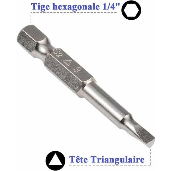 Skruvmejselbits av högkvalitativa material, hållbar triangulär spets för möbelmontering, 5 st precisionsverktyg med stark magnetism