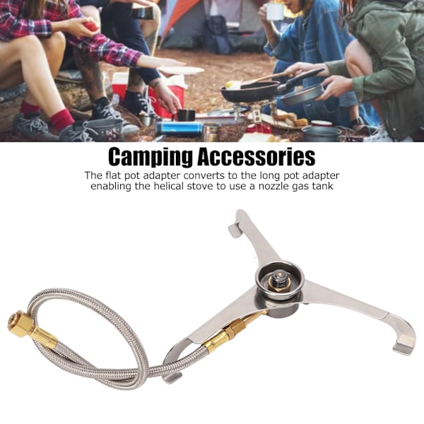 Utomhus Tripod Gas Spis Anslutning Vikbar Värmebeständig Bärbar Camping Spis Lång Tank Konverterare för Utomhus