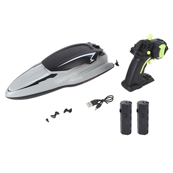 RC-båt 4 kanaler 2.4G Siginal Dubbla motorer Vattentät Fjärrkontroll Båt Leksaker för 14 år och äldre Dubbla batterier