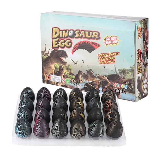 24 st växande dinosaurie leksak påsk dinosaurie ägg växer i vatten barn nyhet leksak svart