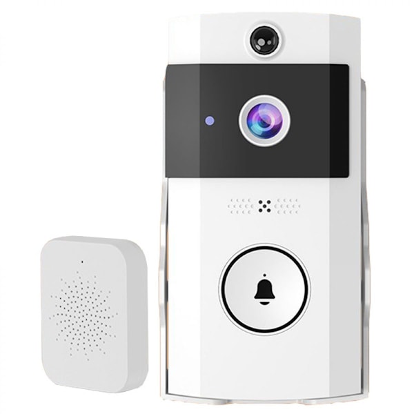 Intelligent Visuell Dörrklocka, AI Människodetektering och Omedelbara Varningar, Realtids Tvåvägs Röstintercom, IR Mörkerseende, 2.4G Wifi, 3600Mh