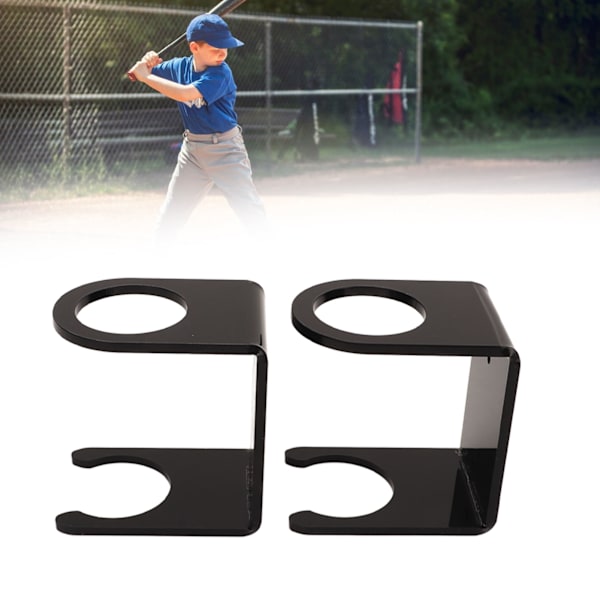 2PCS Baseball Bat Väggställ Akryl Väggmonterad Bollhållare Rack Baseball Bat Display Hylla för Hemma Stadion Kontor Samling Svart