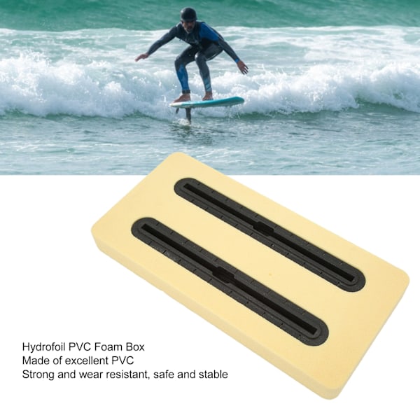 Hydrofoil PVC-skumbox, stabil, tål högt vattentryck, med monteringsskena, svart