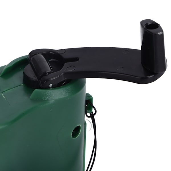 USB Hand Crank Telefonladdare 3 till 8h Standby Tid LED Ljus Bärbar Mobiltelefon Nödladdare för Utomhus Vandring Grön