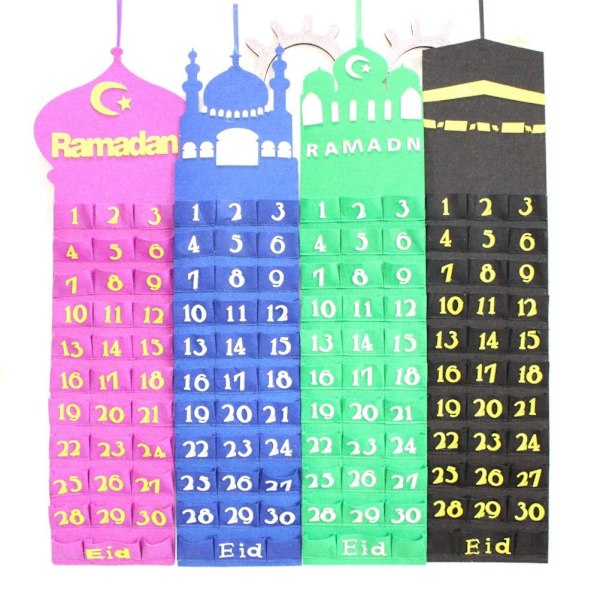Ramadan Hängande Kalender Nedräkningskalender Hängande Väska Väggkalender Förvaringsväska