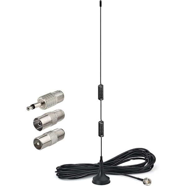 Inomhus FM-radioantenn med magnetisk bas kompatibel med Sony Philips Panasonic Denon Pioneer Onkyo Yamaha förstärkt tuner HiFi-system FM-radio digital