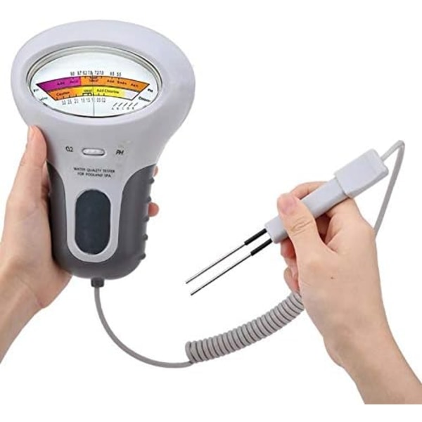 Klor Ph Mätare Pool Testare, Ph/Cl2 Klor Testare Cl2 Nivåmätare Test Spa Vattenkvalitetsanalys Övervakning Monitor Analysator