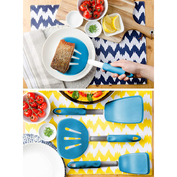Extra Bred Silikonspatelset För Nonstick Kokkärl, Värmebeständig Flexibel Silikon, Ergonomiska Spatlar, Diskmaskinsäker, Kvalitetsgodkänd