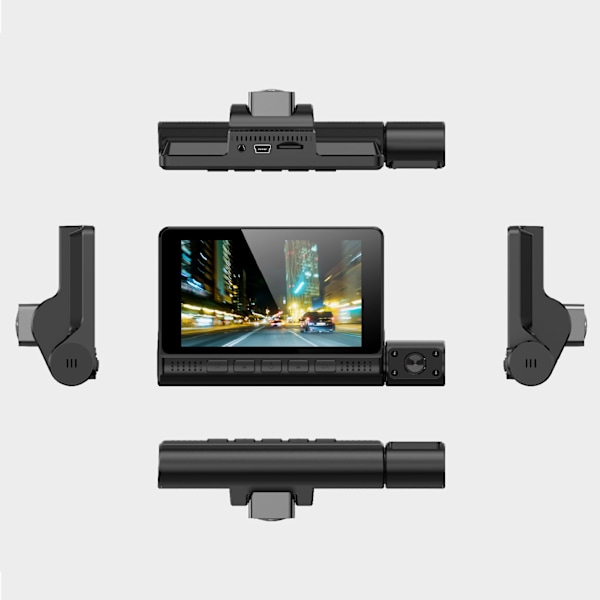 Innovativ Dashcam, 3-enheters set med vidvinkelobjektiv & WiFi-anslutning, Stöder loop-inspelning & infraröd mörkerseende