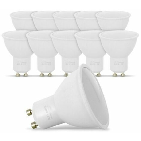 Set med 10 GU10 5W LED-lampor motsv. 50W 4000K Naturligt vitt
