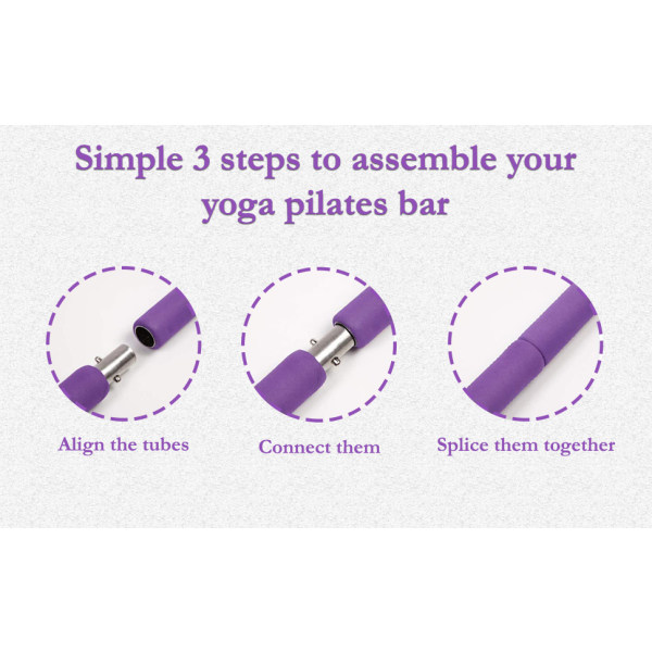 Yoga Pilates Bar med motståndsband | Bärbar muskeltoning och kroppsformande träningssticka för träning hemmagym | Allt-i-ett-utrustning för