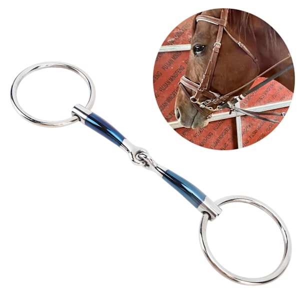 Hästmunstycke 5,1 tum 130 mm Snaffle Bit Rostfritt stål Mjuk kant Komfort Stall Hästtillbehör för gård