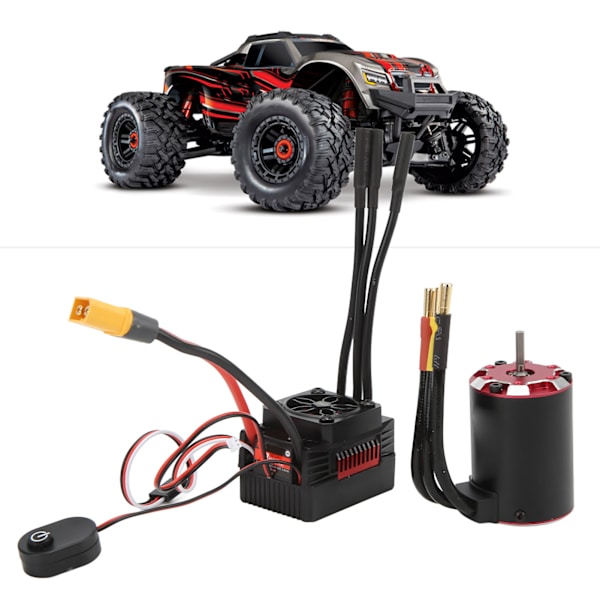 V2 Supersonic 3650 4700KV Motor 60A ESC Kit Borstlös Combo med Temperatursensor för 1/10 RC-fordon