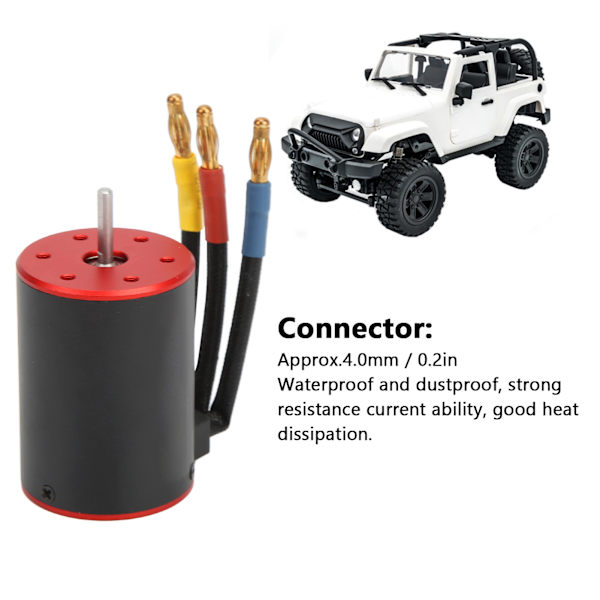 Vattentät borstlös ESC elektrisk regulator med 3900KV motorprogramkort 4 mm bananplugg hållare för 1/8 1/10 RC bil