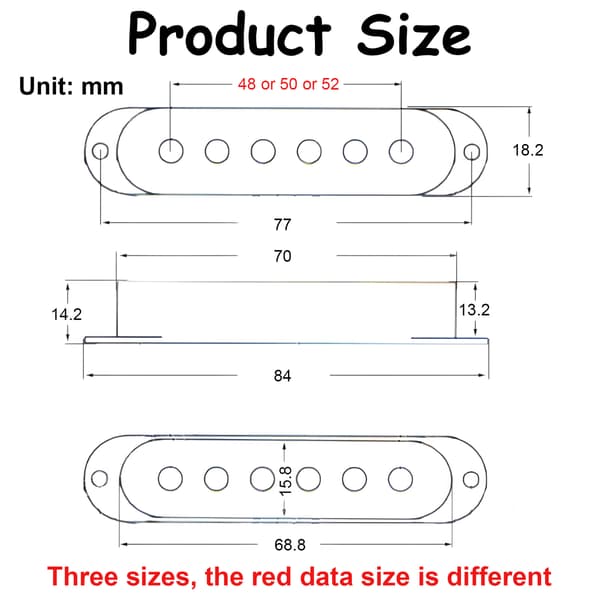 Monteringsringset för Pickup för ST SQ Elgitarr, Ersättningsdelar för Gitarrtillbehör Mässing Single Coil Pickup-skydd, Hållbart Kopparmaterial Inte