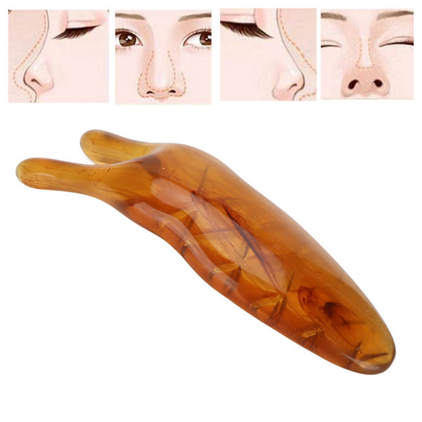 Näs Massager Resin Facial Longicorn Lifting Clips Roman Nose Up Scraper Bar Smärtfri Slankning för Kvinnor Succinite Färg
