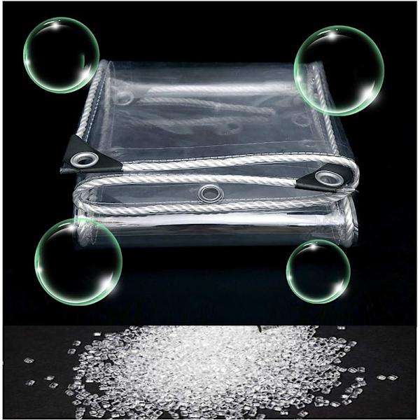 Vattentät transparent PVC-presenning med öljetter, väderbeständig presenning, hållbara tak, hopfällbar, 0,35 mm regnskyddspresenning för trädgård