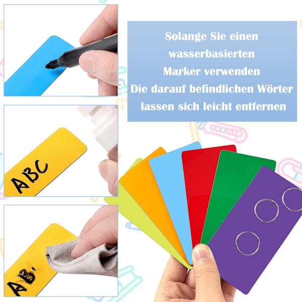 Färgglada Magnetiska Etiketter för Whiteboard, Stark Magnetisk Baksida Återanvändbara Remmar för Klassrum Hemmakontor Garage Kylskåp Tom Skrivbar Raderbar