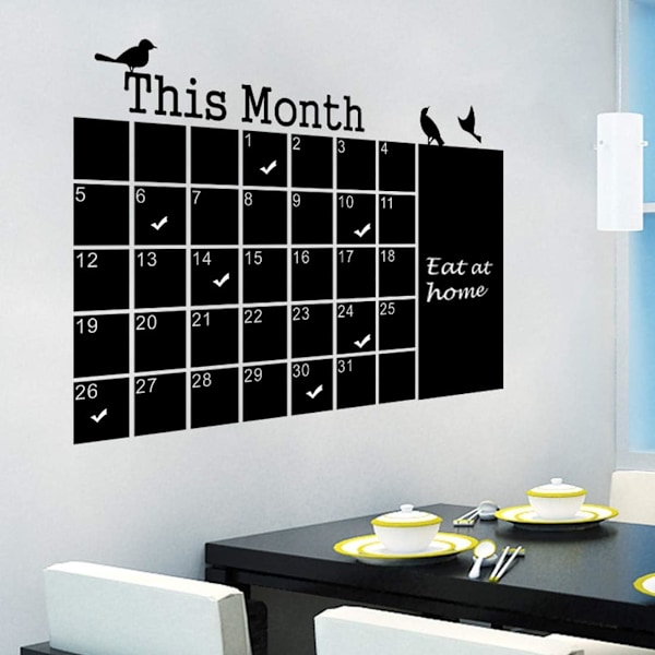 Modern Krita Väggdekal Kalender, Vattentät Självhäftande DIY För Smidig Ytapplicering I Sovrum Och Vardagsrum, Stor Peel And Stick