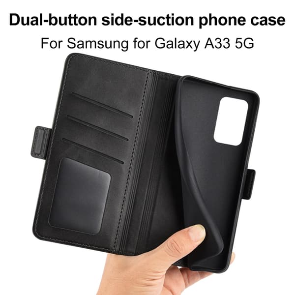 SKALO Samsung A33 5G Premium Wallet Case - Sort Sort