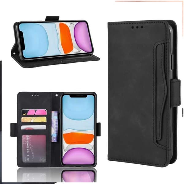iPhone 13 Mini Wallet Case PU Læder 6-SLOT Winston V3 Sort
