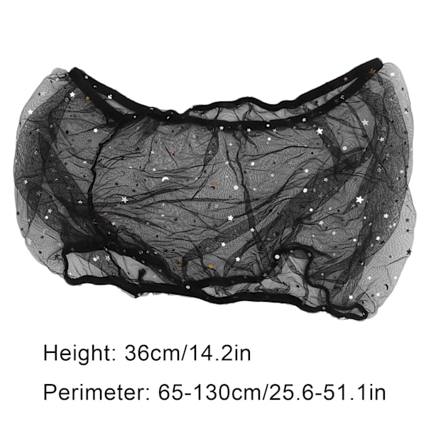 Fågelbur Mesh Dammtät Fågelbur Tillbehör Buröverdrag med Stjärna och Måne Dekor(Svart )