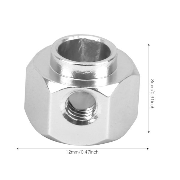 Hex Hub Breddaranslutning 8mm Tillbehör för Traxxas/TRX4/TRX6 1/10 RC Modellbil Silver