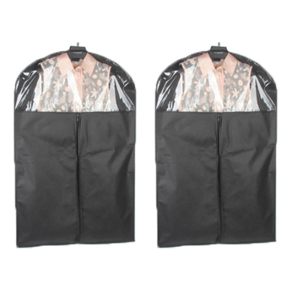 2PCS 120x60cm Klädskydd Icke-vävda tyger med transparent fönsterdesign Kostymdammskydd för garderob