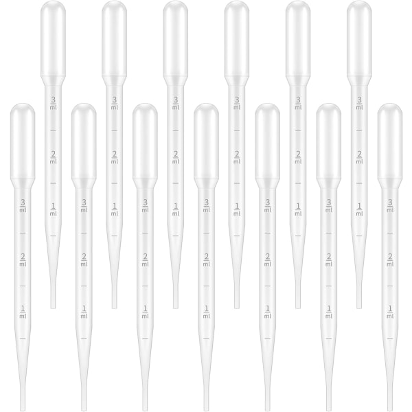 100 stycken pipetter, transparenta graderade pipetter, överföringspipetter för laboratorium, klassrum, experiment