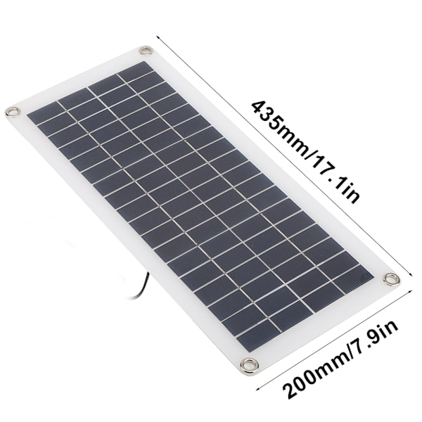 10W Solcellspanel Flexibel Platta Bilbatteri Båt Batteriladdning Utomhus Camping Dubbel Utmatning Solpanel
