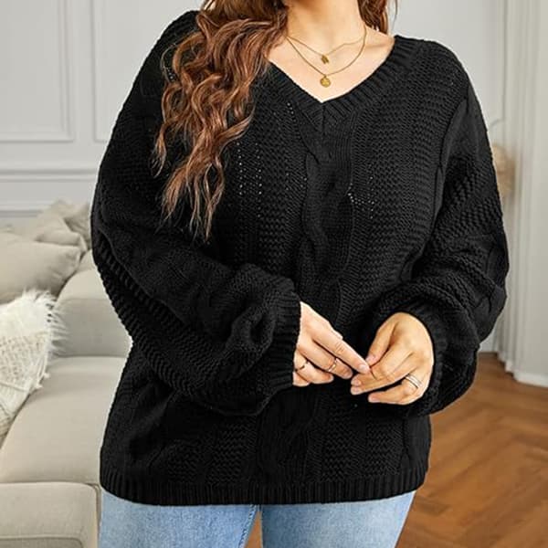 Strikket Pullover Dame Oversize Pullover Chunky Strik Vinter Pullover Strikket Jumper Sweater Casual Overtøj Casual Elegant Ensfarvet (L)