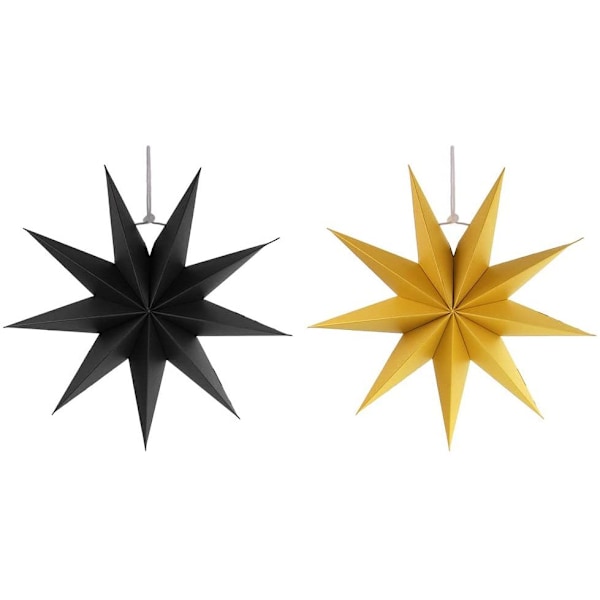 Utsökta 30 cm Pappersstjärnelampor, Eleganta 3D-dekorationer, Perfekta för Jul- och Bröllopsevenemang, Varmt Skimmer Naturligt Papper, Lätta att Hänga Upp