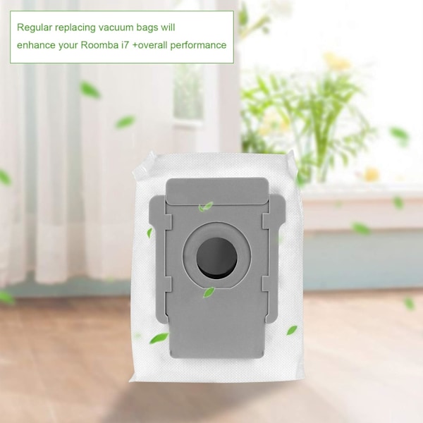6-pack ersättningsdammsugarpåsar för iRobot Roomba i7, i7+/Plus, s9/Plus E5 E6 E7 dammsugare, Clean Base automatiska påsar