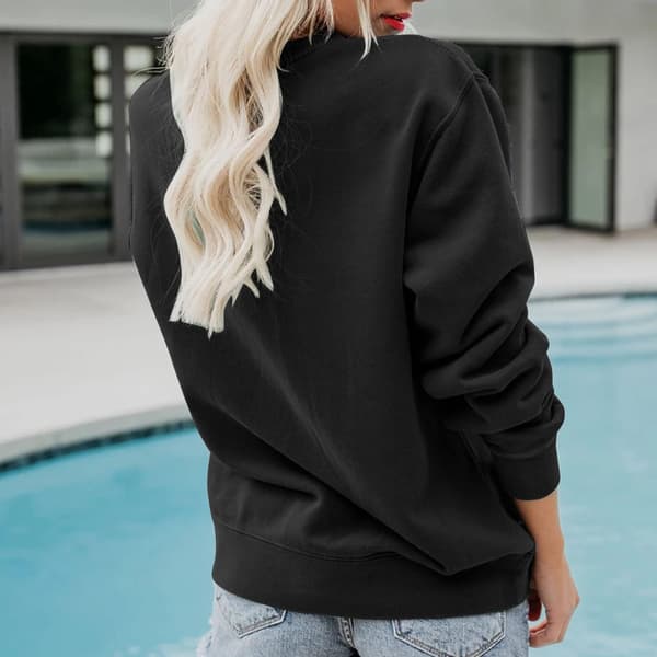 hoksml Solid Sweatshirt Pullover til Kvinder, Lange Ærmer Farve Tunika Toppe Rund Hals Uden Hætte Tunika Toppe Casual Sweatshirt på Udsalg