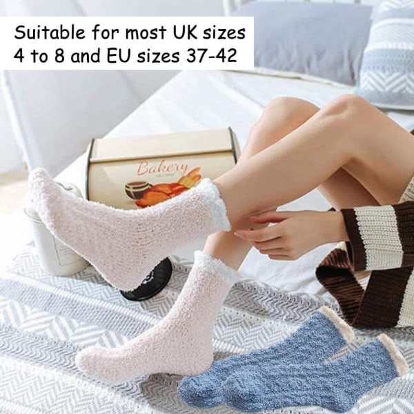 Vinter Varma Sockor Mjuka Plysch Sockor Stickade Sockor Tjocka Sängsockor Höga Sockor Vinter Varma Sockor Elastiska Jul
