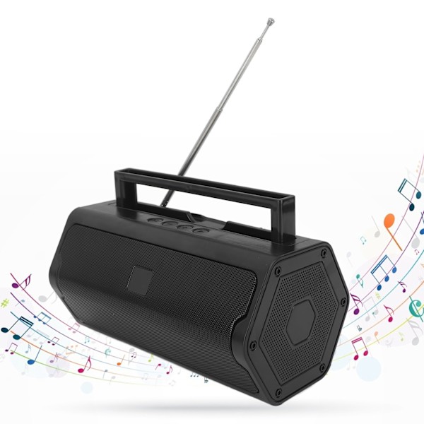 AM FM-radio utomhus V6 Bluetooth-högtalare bärbar radio med teleskopisk antenn