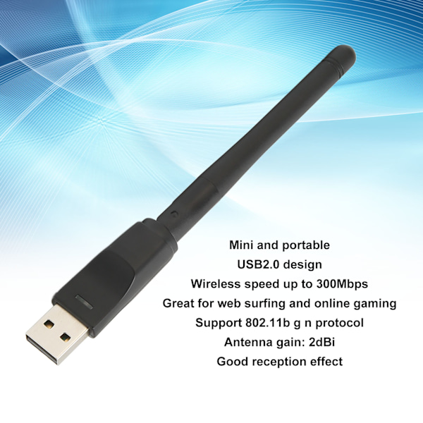 Trådlös Wifi USB-dongel för förbättrad dataöverföring, bred räckvidd och ultrasnabb accesspunkt, stöder operativsystem: WindowsCE, Windows2000,