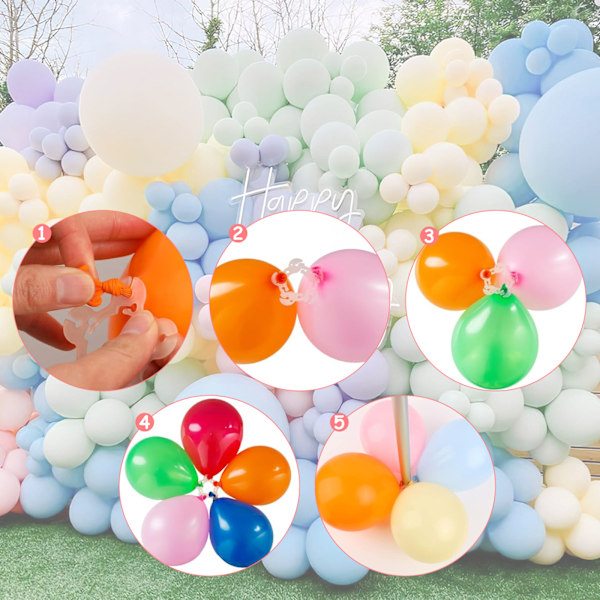 50 st ballongklämmor, ballongblomformade klämmor, ballongbågsklämmanslutningsdon, festballongringspänne för ballongbåge, ballongklämmhållare för