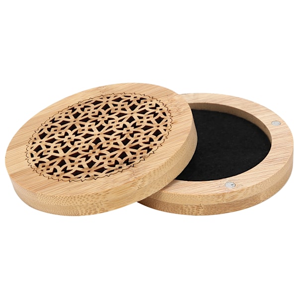 Innovativ ihålig bambu rökelsebrännare låda prydnad för rökelsestickor kottar 9,5x9,5x2,5cm