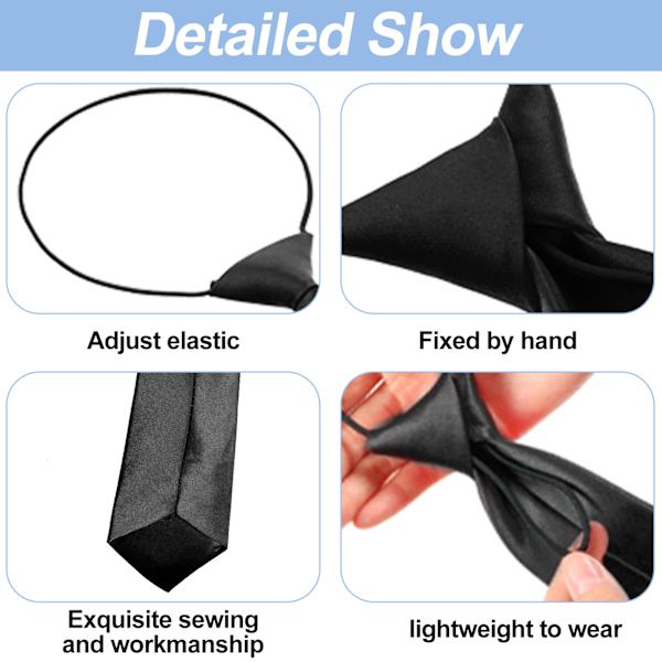 Jagowa 1PCS Barn Slips för Pojkar med Elastiskt Band Halsband Slips Knytna Halsdukar för Bröllop Skoluniformer (Svart, Blå, Röd)