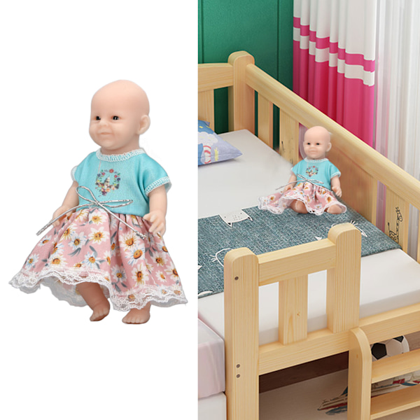Babydocka i hel silikon 6 tum Livsliknande Reborn Nyfödd Mjuk Leksak för barn över 3 år