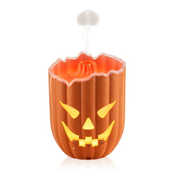 Halloween Gresskar Aromaterapi Diffuser og Luftfukter, Ultralyd Diffusjon, Kombinert med Manet-tåke og Fargerike LED-lys